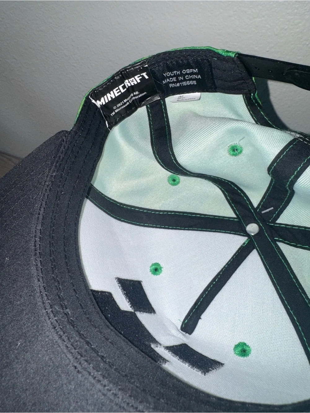 MINECRAFT Allover Print Creeper Snapback Cap- youth
